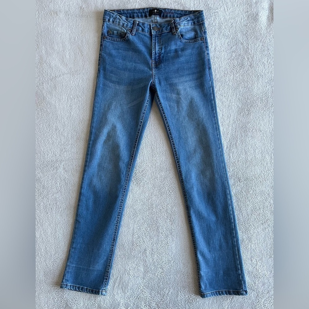 7 FOR ALL MAN KIND Boy’s Size 14 blue Wash Slimmy Denim straight legs Jeans